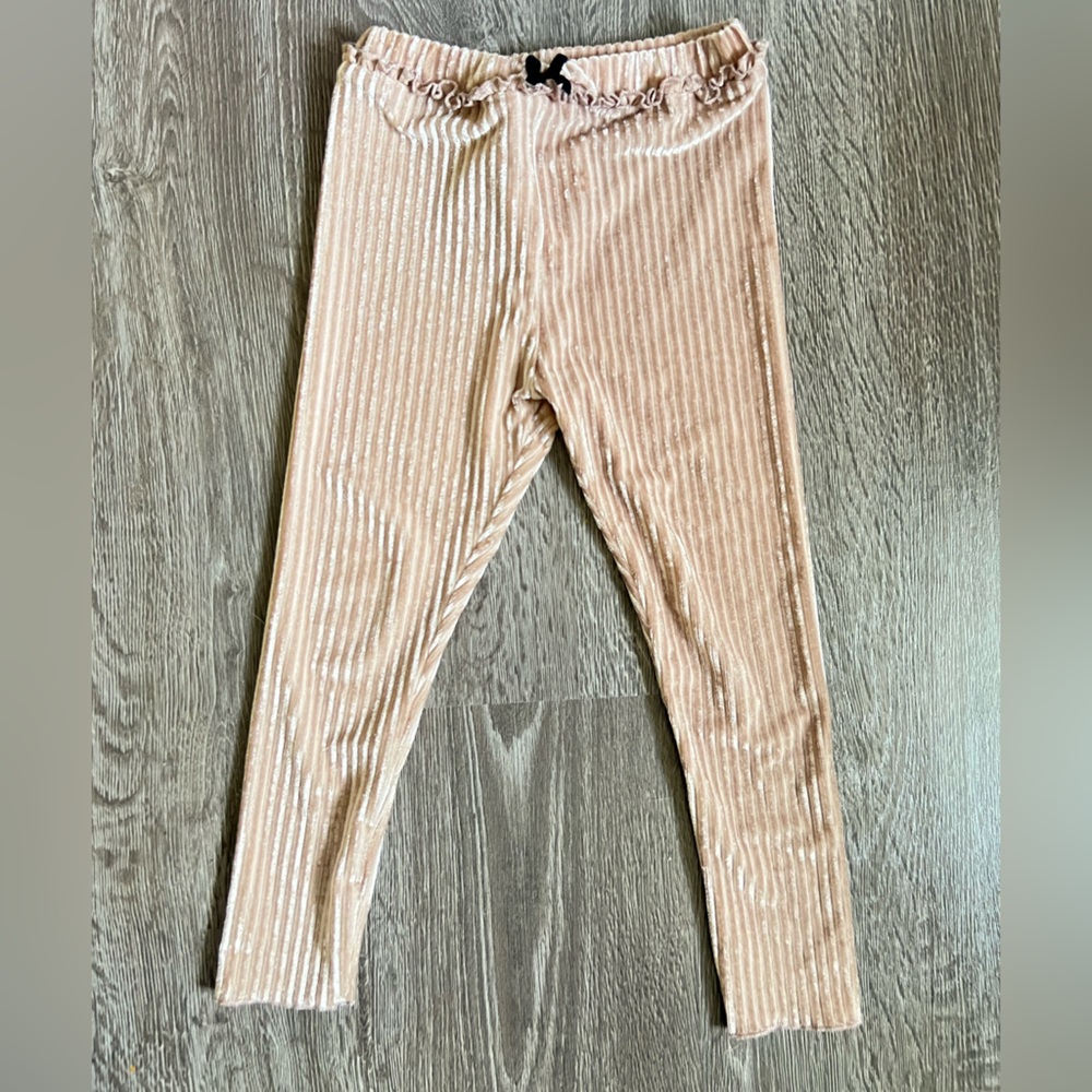 ZARA KIDS GIRLS TROUSERS PANTS IN VELVET BLUSH DRESSY PANTS SIZE 4-5